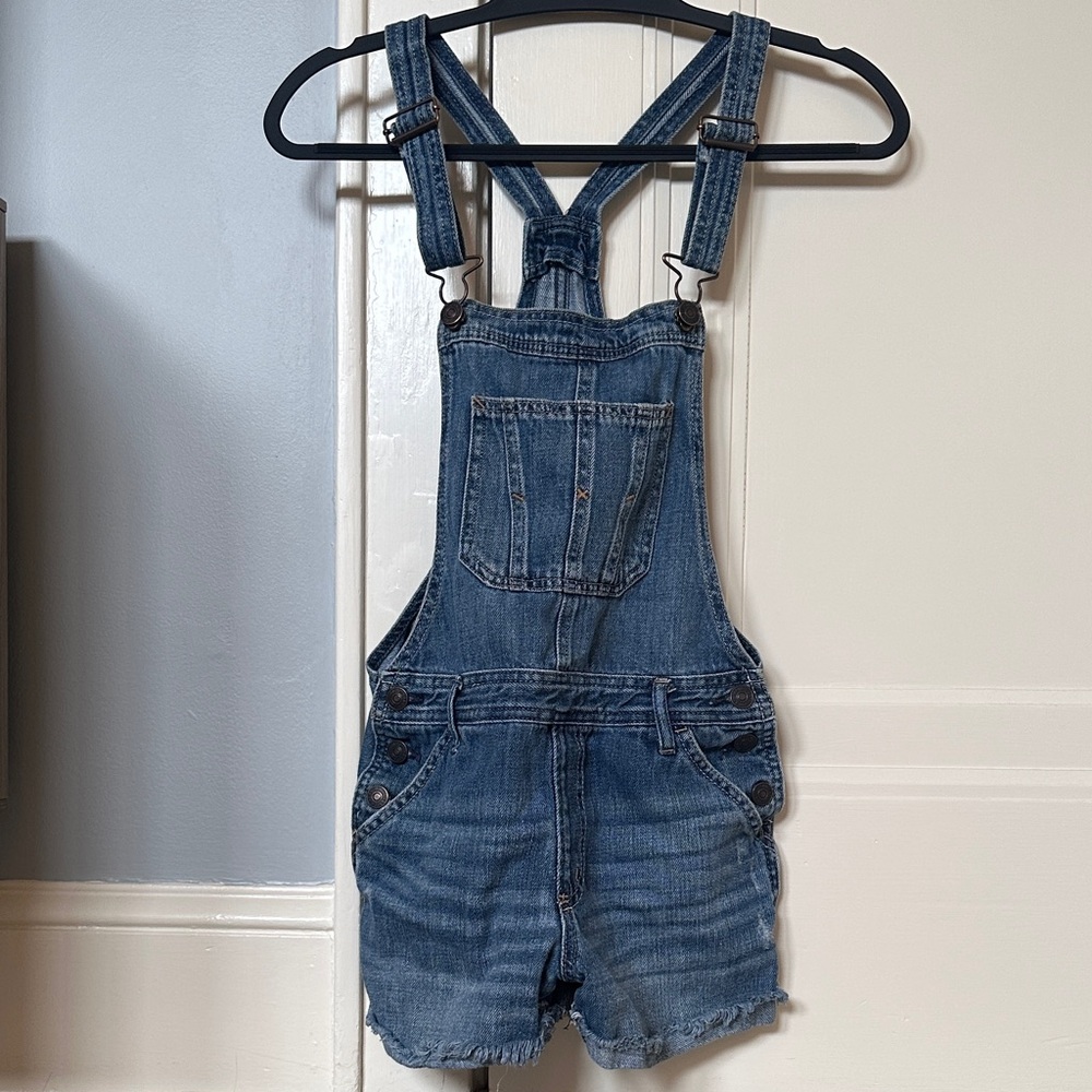Abercrombie & Fitch Blue Denim Overall Shorts